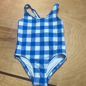 Primary Gingham Print One Piece
